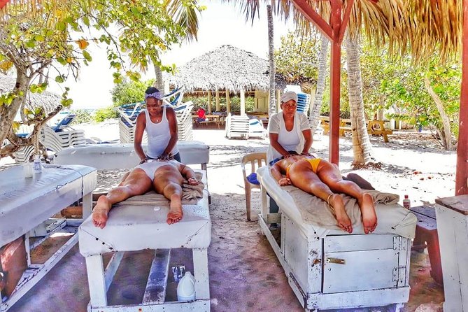 Catalina Island & Snorkeling Paradise From Punta Cana - Catalina Island beach time on the west side, with drinks close by