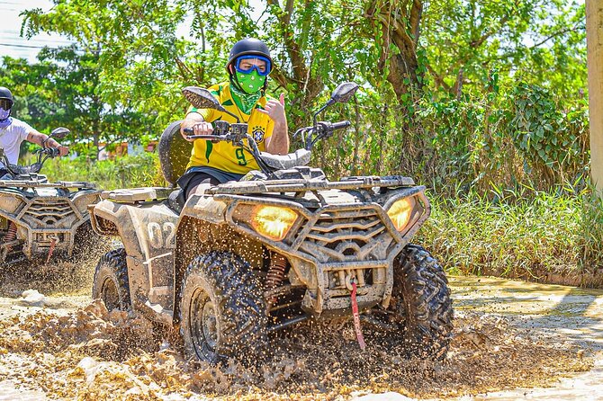 Experience in quadricycle ATV Punta Cana Playa Campo and Tradition - Los Hoyos del Salado cenote: a 25-foot deep cave with refreshing-water temptation