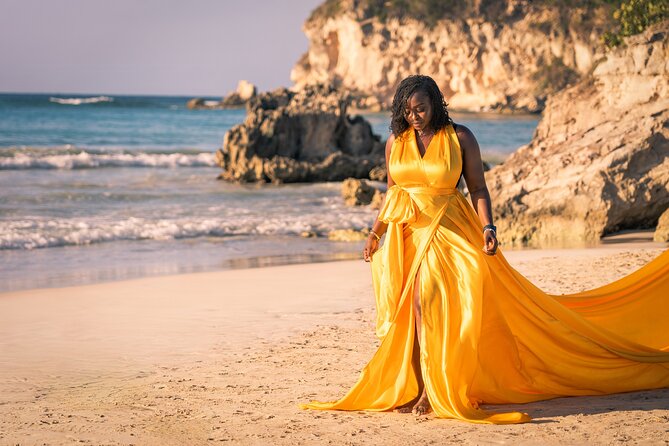 Flying Dress Photoshoot (2 Dresses) – Punta Cana – Photographer - The long-train dress setup and the “photo first” atmosphere