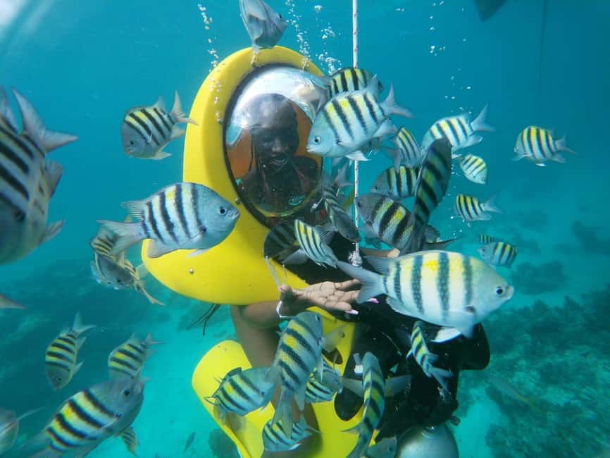 From Punta Cana: ScubaDoo, Snorkel & Glass Bottom Boat Tour - Board the boat, then switch to the underwater scooter