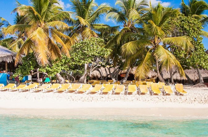 Full-Day Catalina Island Scuba Diving Tour from Punta Cana - Private beach on Catalina, open bar, and that Dominican BBQ setup