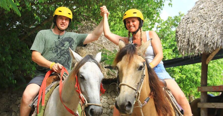 Punta Cana: Bávaro Adventure Park Horse Riding & Waterfalls - Horseback riding: off-the-path routes and strict photo rules