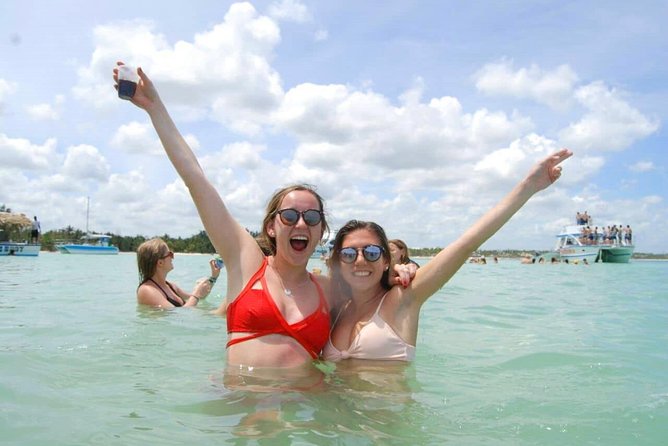 Punta Cana Booze Cruise with Snorkeling, Natural Pool & Open Bar - The natural pool stop: wading, floating, and a calmer kind of swim