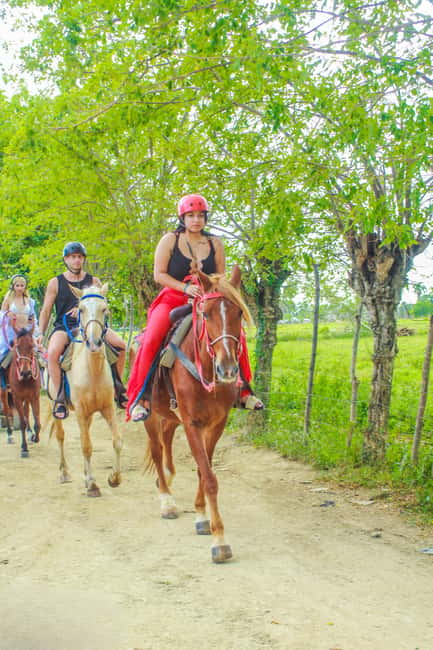 Punta Cana Horseback riding & Sunset + beach + free pick-up - The ride itself: ocean views, shared dirt paths, and what to wear