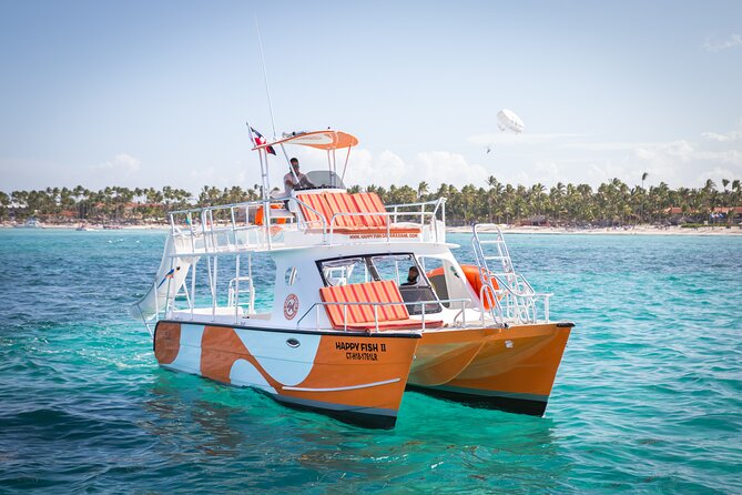 Punta Cana Private Catamaran Cruise with Drinks and Light Snacks - Your onboard setup: slide, shade, and snorkeling gear