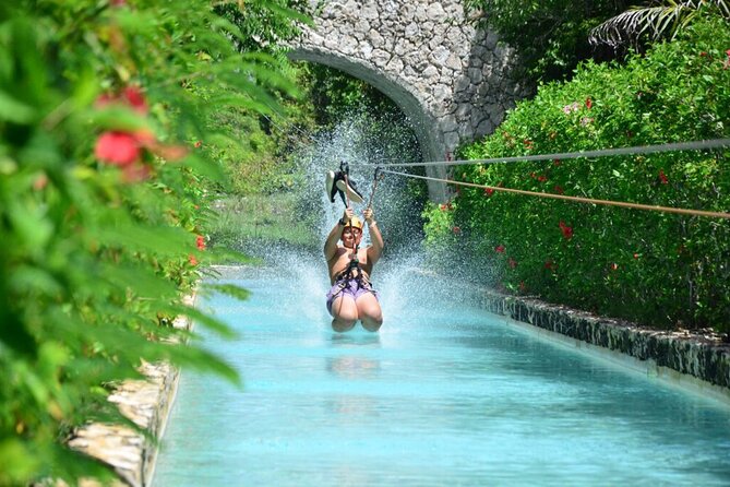 Punta Cana Ziplines, Hanging Bridge, and Waterfall Pool Adventure - Mega Splash Water Landing and What That Means for Your Clothes