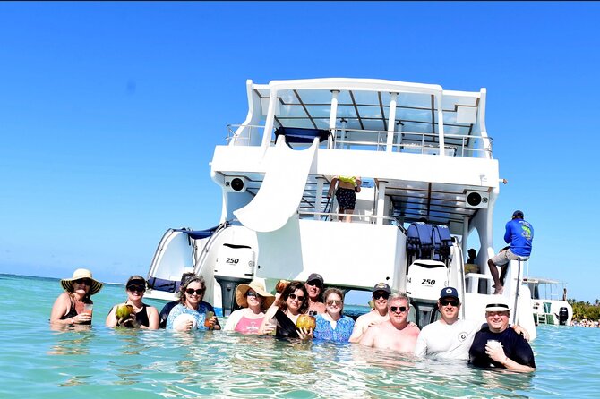 Sand-Bar Punta Cana Party Boat unlimited drinks, snorkeling Vibes - Optional add-ons: jet boat rides and parasailing