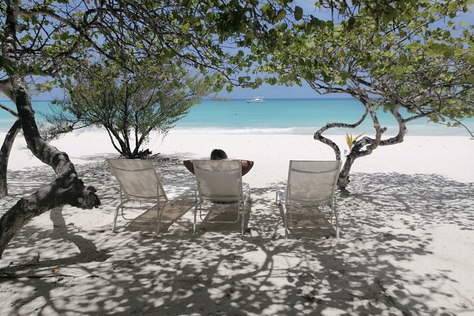 Saona island - Private Tour with a Luxury Speed Boat - Las Palmillas natural pools (1 hour): shallow water, starfishes, and inflatables