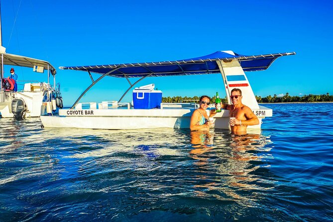 Snorkeling and Swimming on a Caribbean Cruise by Sharky Catamarans - The Natural Pool Stop and the Coyote Floating Bar